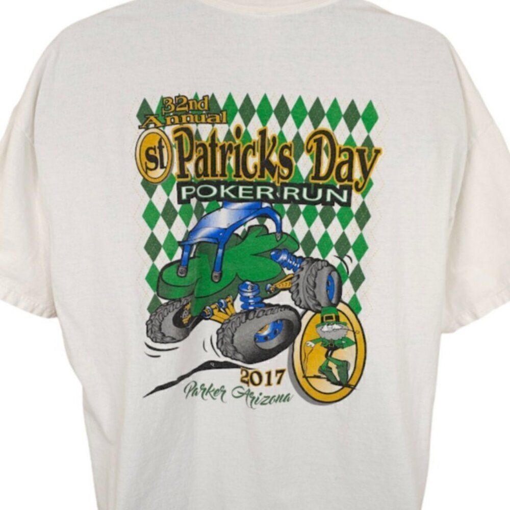 St Patricks Day Poker Run T Shirt Mens Size 2XL White 2017 Arizona Off Roading